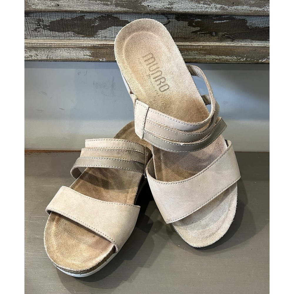 Munro Camila Women's Size 7M Shoes Beige Strappy Comfort Wedge Platform‎ Sandals